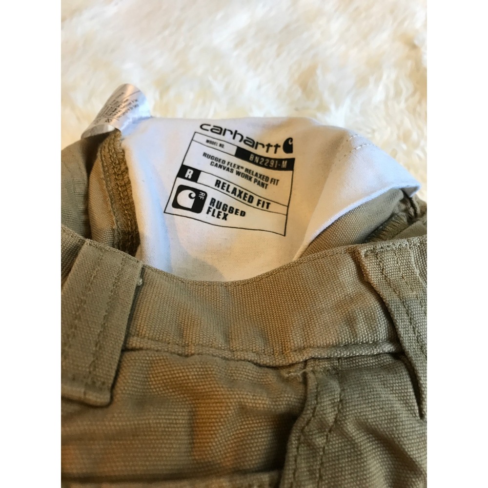 Carhartt Rugged Flex Relaxed Fit Canvas Work Pants Tan 32x34 102291-253 - Picture 7 of 12